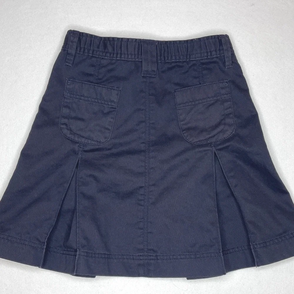 Gap Girls Skirt Pleated School Uniform Chino 7 Regular Navy Blue